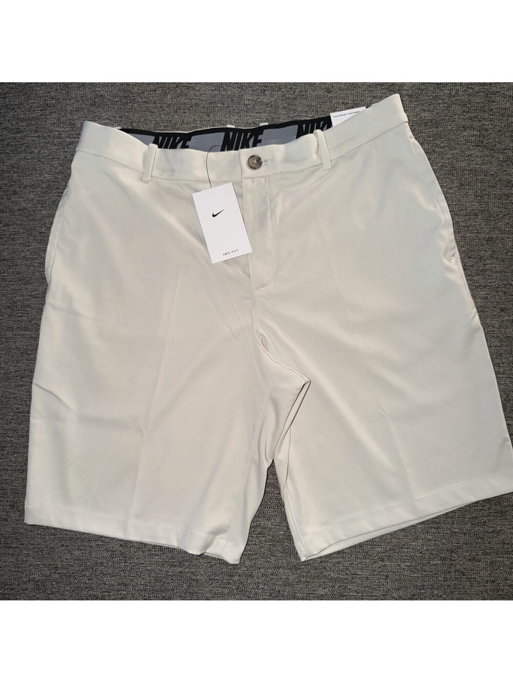 Nike Flex Golf Dri-Fit Shorts Men Waist 34 Flat Front Light Bone AJ5493-072 New